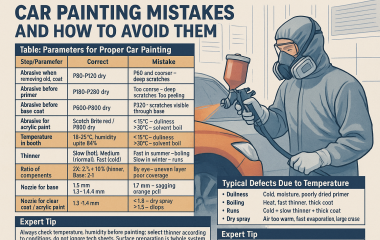 10 errori da evitare quando si vernicia l'auto