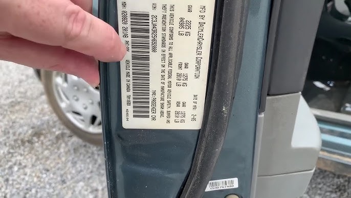 Chrysler Fabrik Lackcode Etikett &ndash; Originalfarbe Ihres Autos &uuml;berpr&uuml;fen.