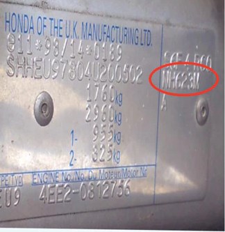 Honda Fahrzeug Farbcode-Tafel &ndash; &uuml;berpr&uuml;fen Sie Ihre Originalfarbnummer.