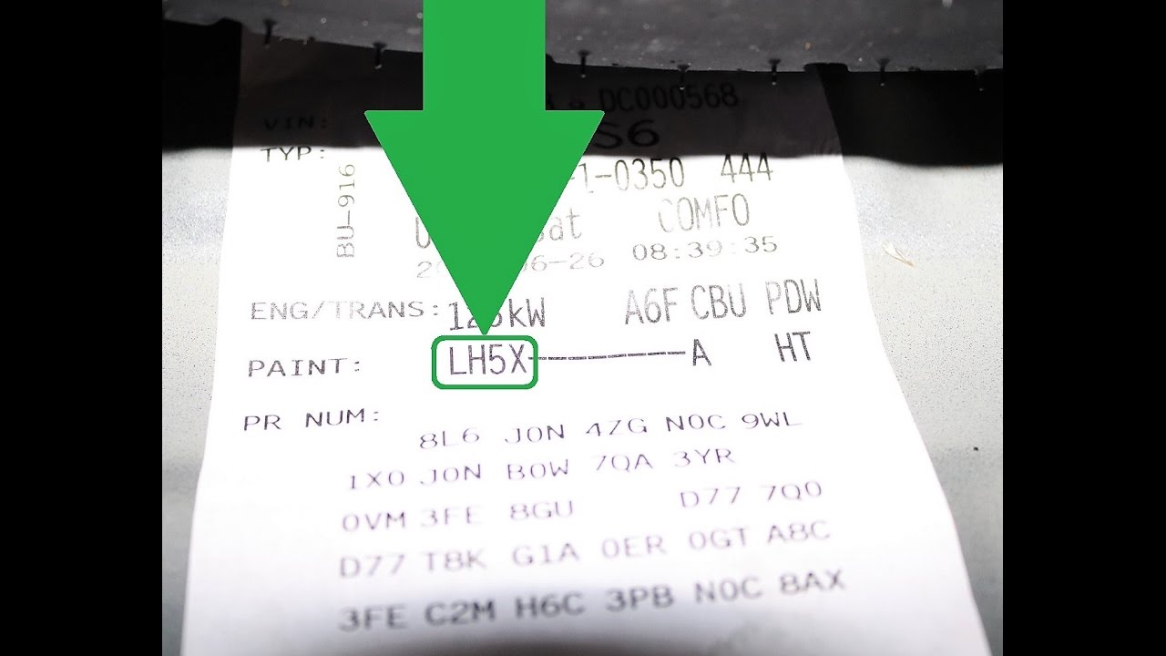 VOLKSWAGEN - VW Farbcodeschild am Fahrzeug – finden Sie Ihre genaue Farbübereinstimmung.